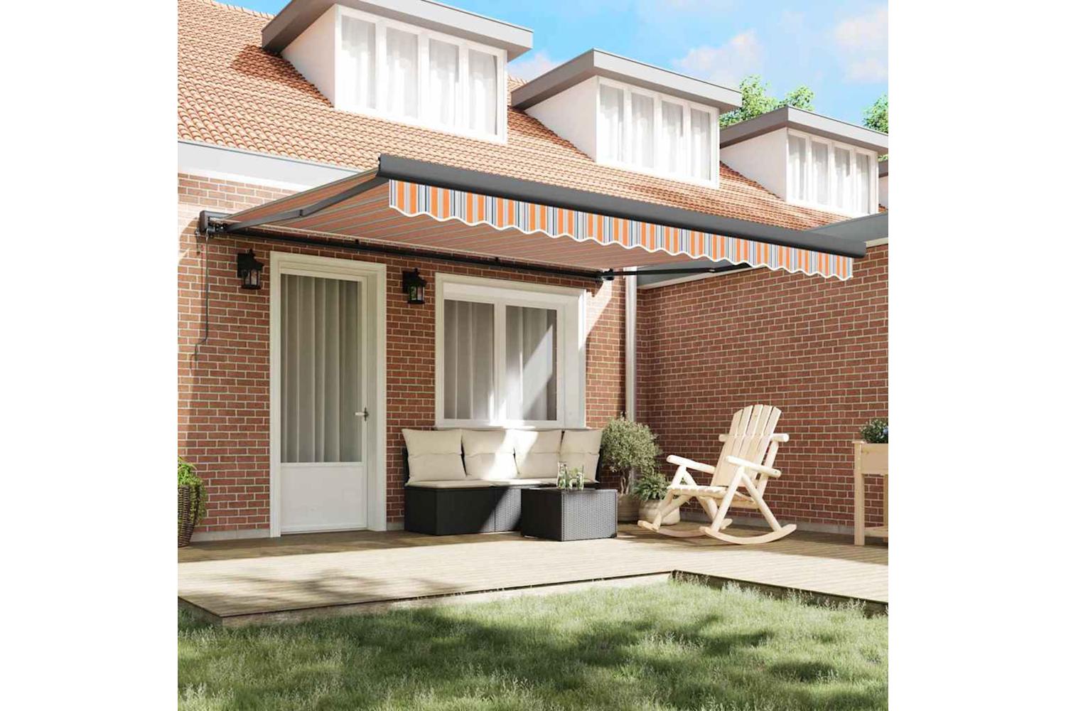 Vidaxl Retractable Awning Multicolour 400 X 300 Cm Fabric Metal-3