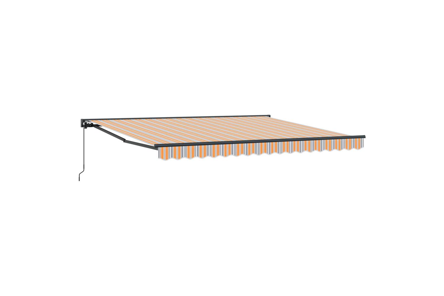 Vidaxl Retractable Awning Manual Multicolour Stripe 400x300 Cm Fabric-2
