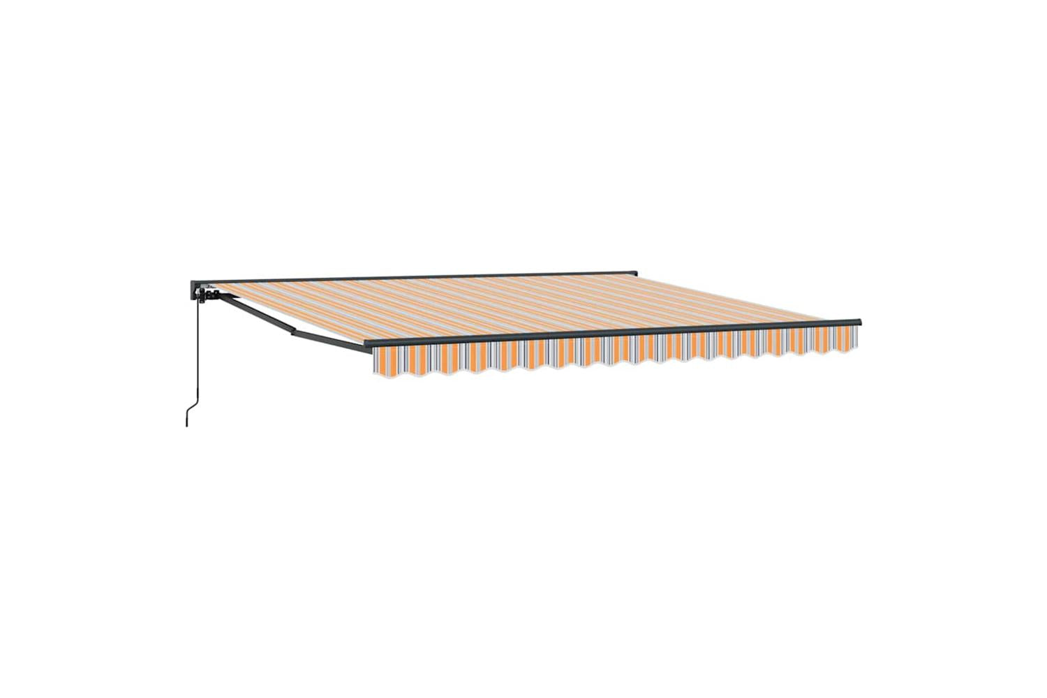 Vidaxl Retractable Awning Manual Multicolour Stripe 400x300 Cm Fabric-4