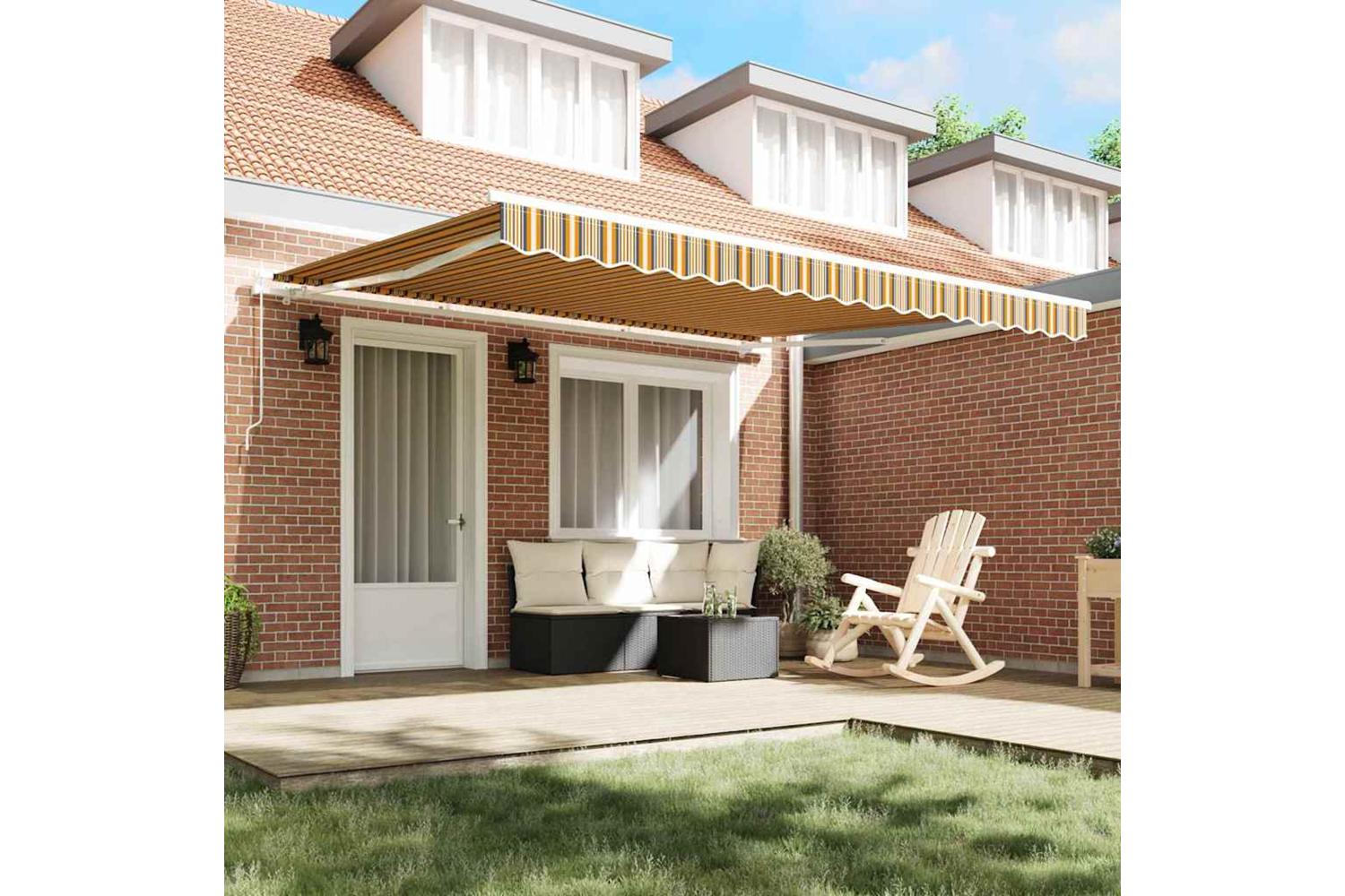 Vidaxl Retractable Awning Multicolour 400 X 300 Cm Polyester-3