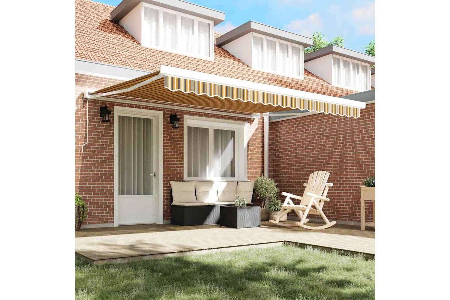 Vidaxl Retractable Awning Multicolour 400 X 300 Cm Fabric Metal-3