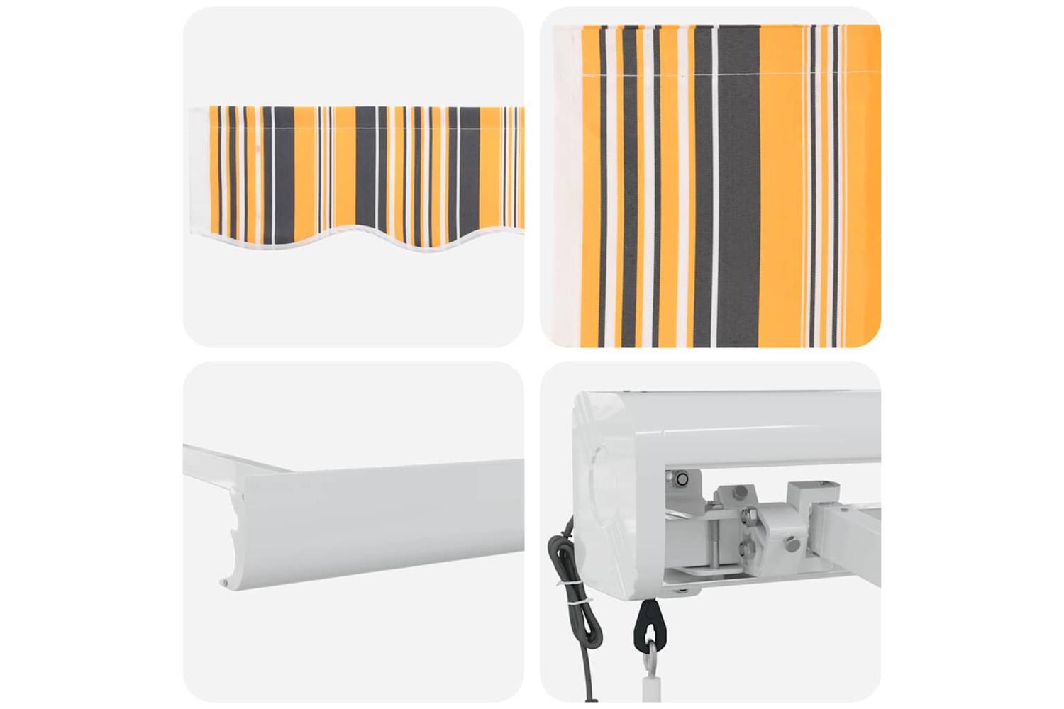 Vidaxl Retractable Awning Multicolour 400 X 300 Cm Fabric Metal-8