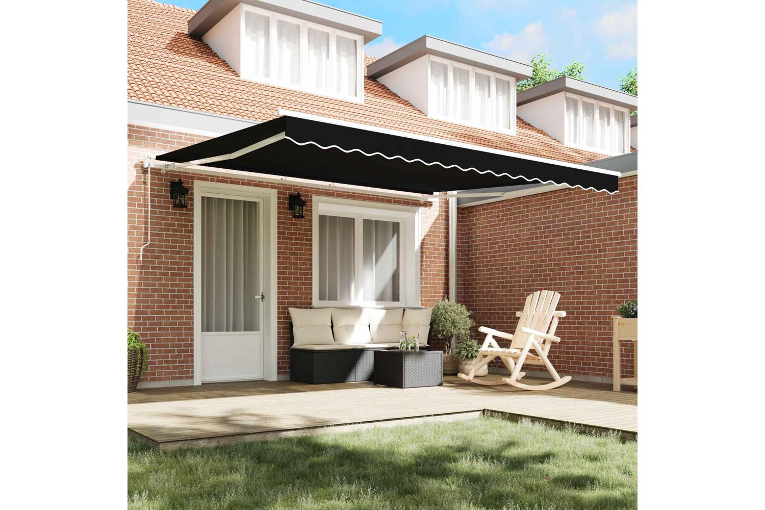 Vidaxl Retractable Awning 400 X 300 Cm Black-3