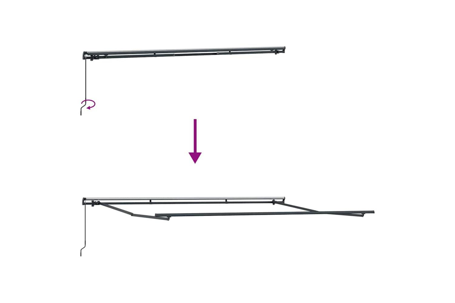 Vidaxl Retractable Awning Manual Black 400 X 300 Cm Fabric-9