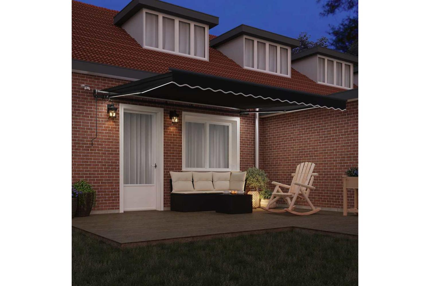 Vidaxl Retractable Awning With Black 400 X 300 Cm Fabric-3