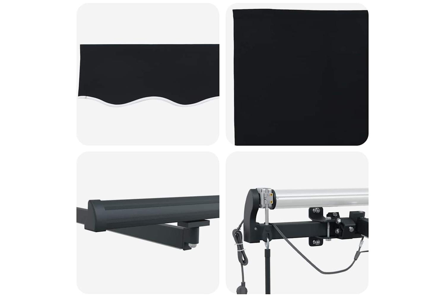 Vidaxl Retractable Awning With Black 400 X 300 Cm Fabric-10