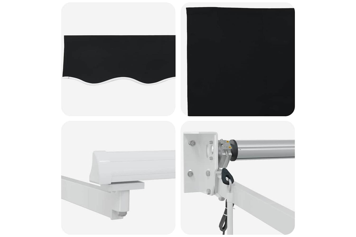 Vidaxl Retractable Awning Black 400 X 300 Cm Polyester-8