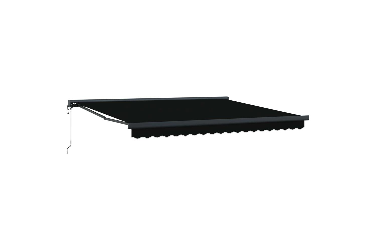 Vidaxl Retractable Awning Manual Black 400 X 300 Cm Fabric Metal-5