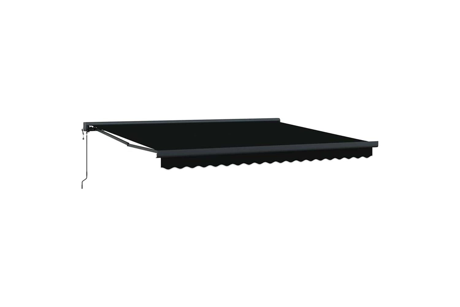 Vidaxl Retractable Awning Manual Black 400 X 300 Cm Fabric Metal-6