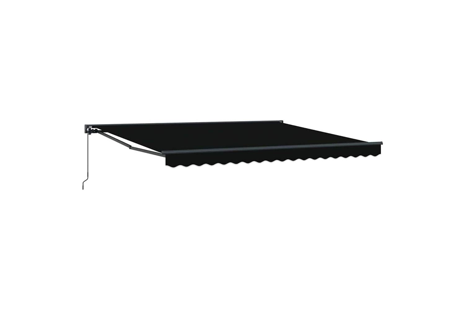 Vidaxl Retractable Awning Manual Black 400x300 Cm Fabric-2