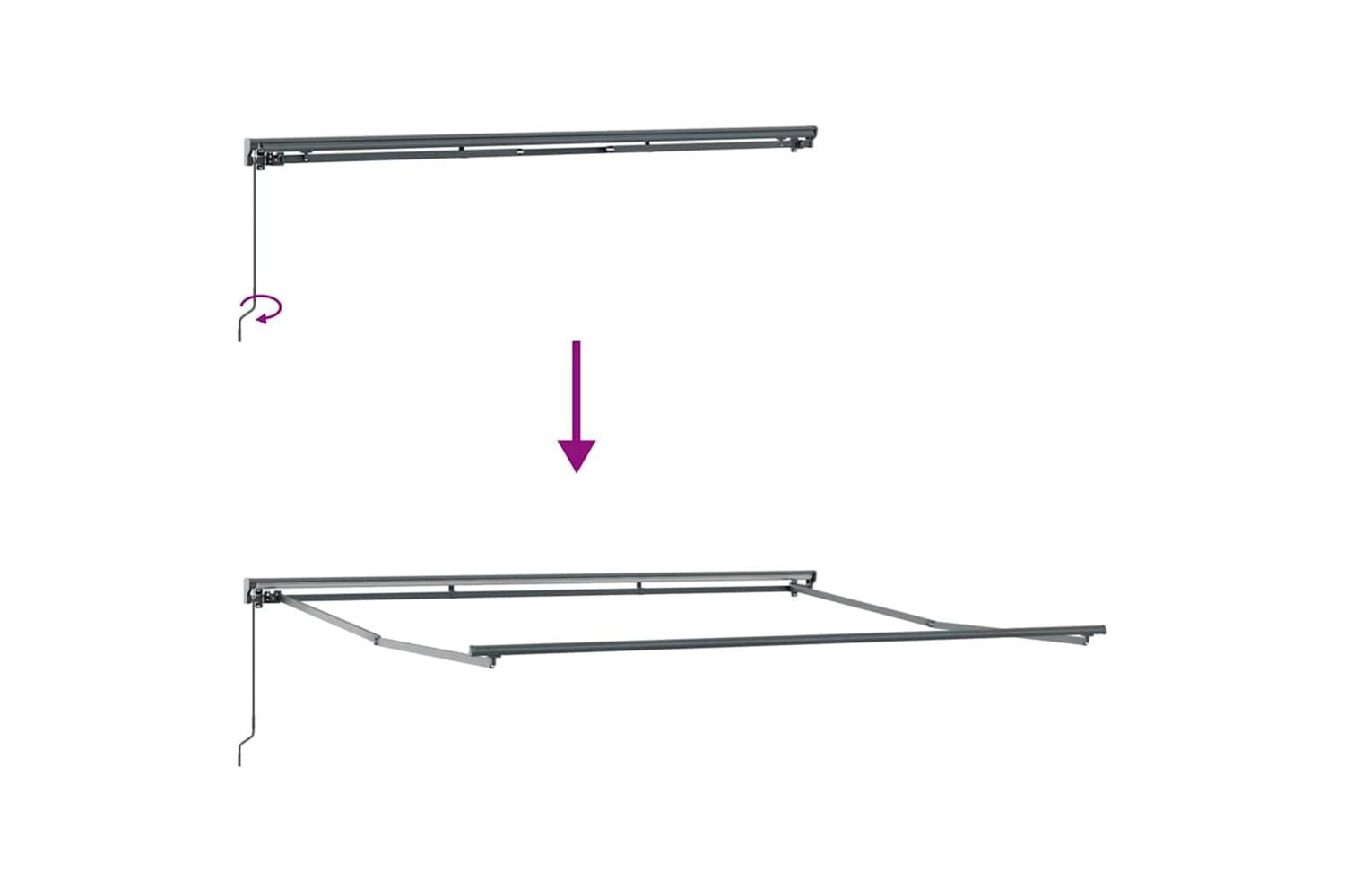 Vidaxl Retractable Awning Manual Black 400x300 Cm Fabric-9