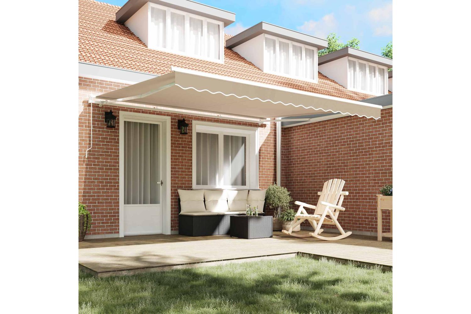 Vidaxl Retractable Awning Beige 400 X 300 Cm Polyester-3