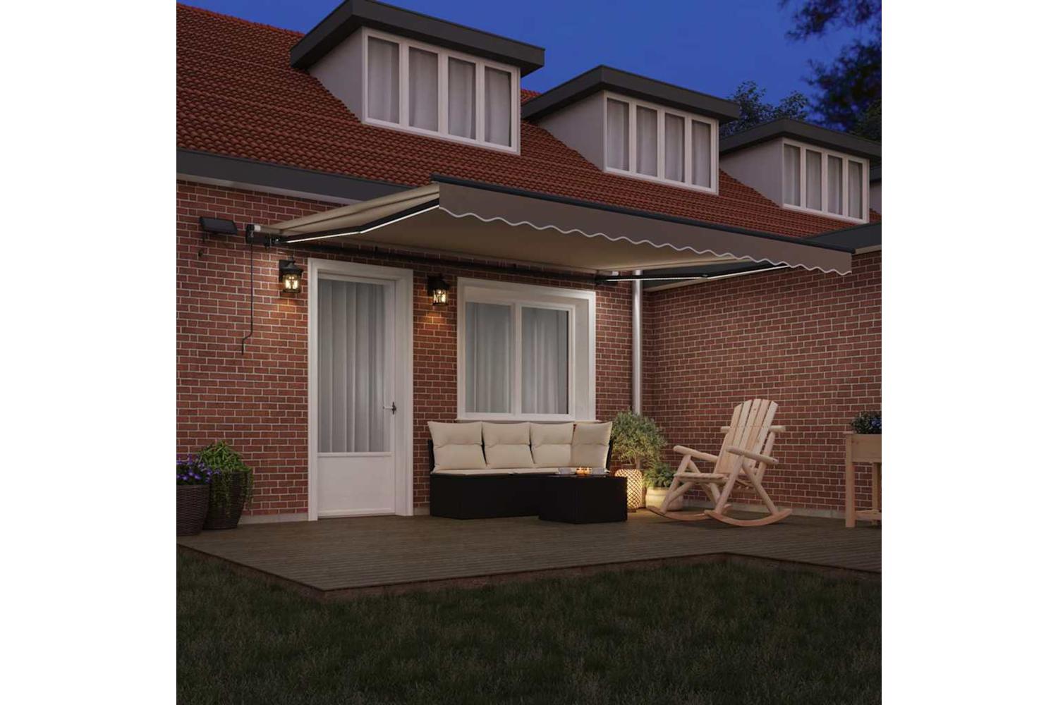 Vidaxl Retractable Awning Manual Beige 400 X 300 Cm Fabric-3