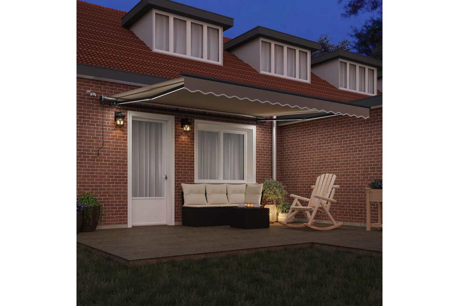 Vidaxl Retractable Awning With Beige 400 X 300 Cm Fabric-3
