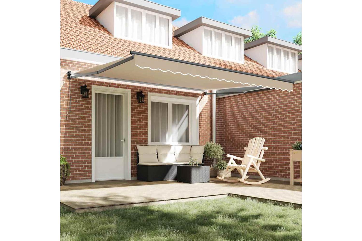 Vidaxl Retractable Awning Beige 400 X 300 Cm Polyester-3
