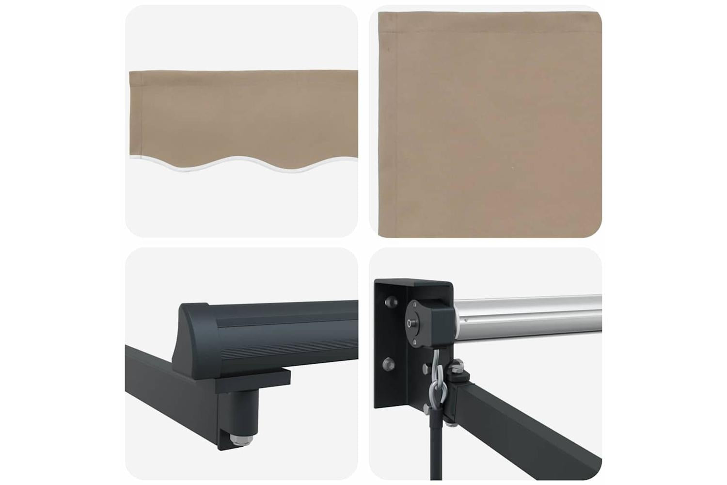 Vidaxl Retractable Awning Beige 400 X 300 Cm Polyester-8