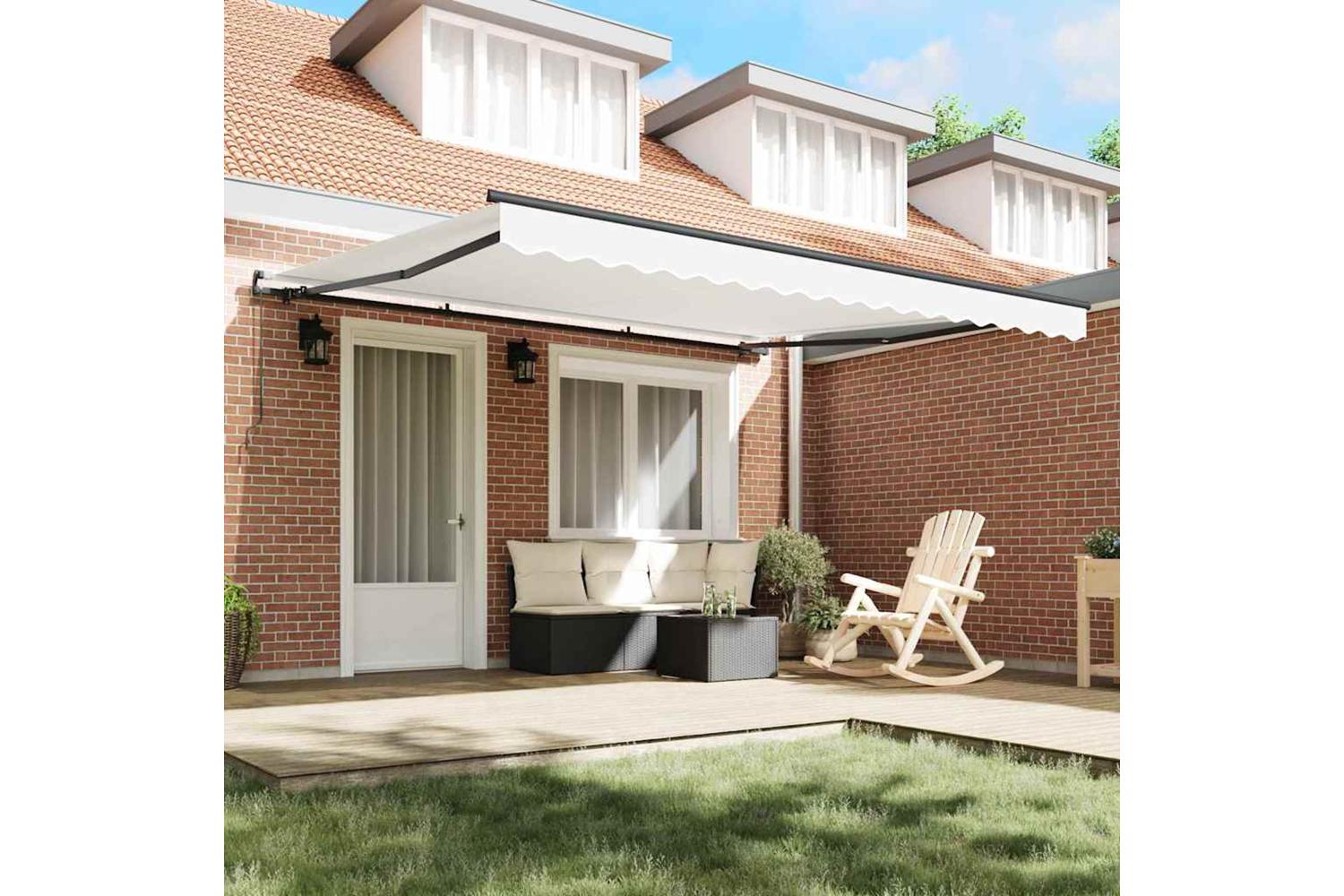 Vidaxl Awning Manual White 400 X 300 Cm Fabric-3