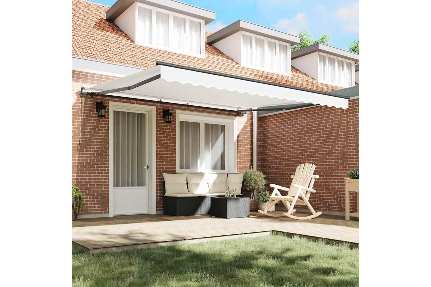Vidaxl Retractable Awning White 400 X 300 Cm Fabric-3
