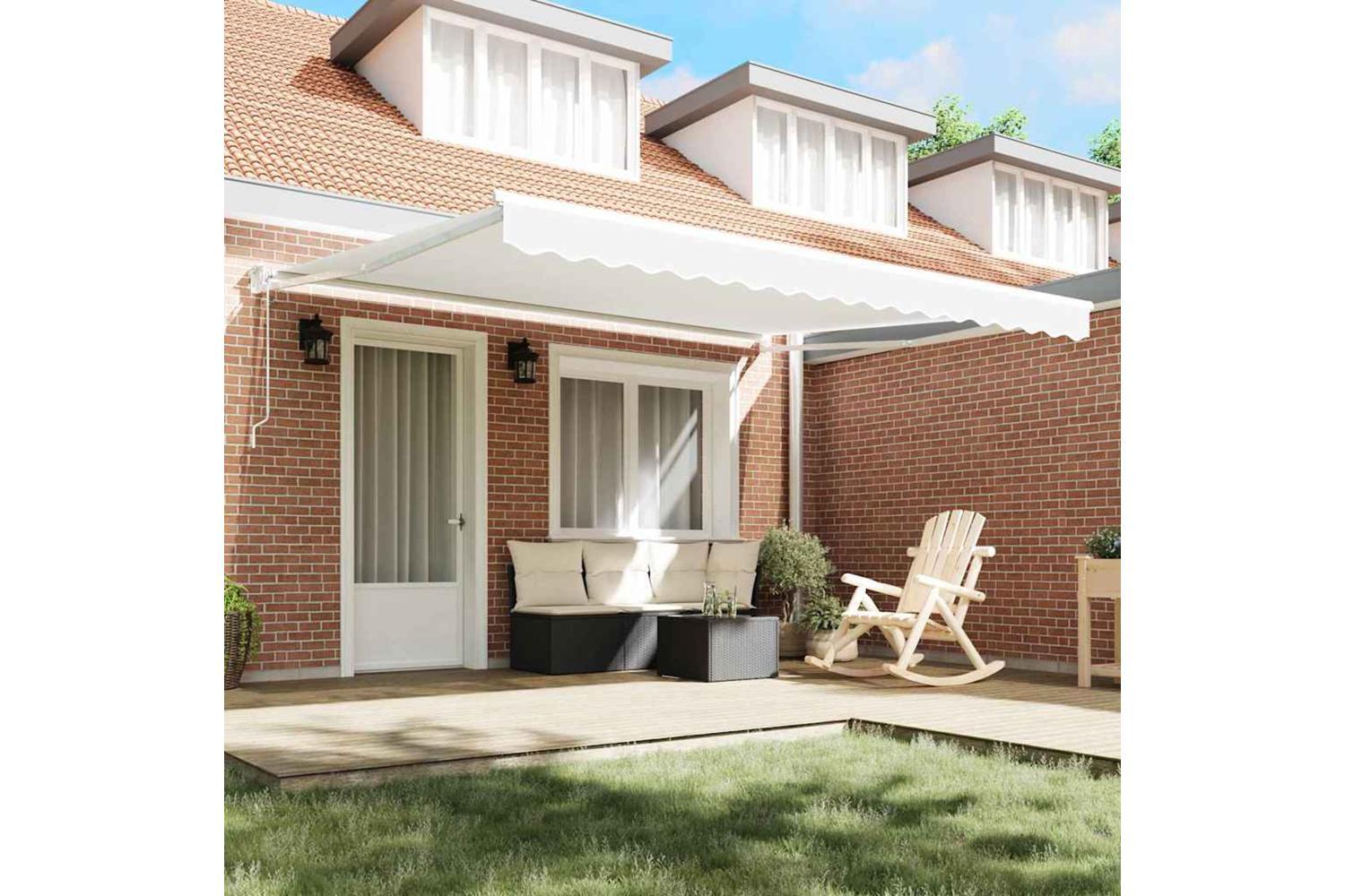 Vidaxl Retractable Awning White 400 X 300 Cm Polyester-3
