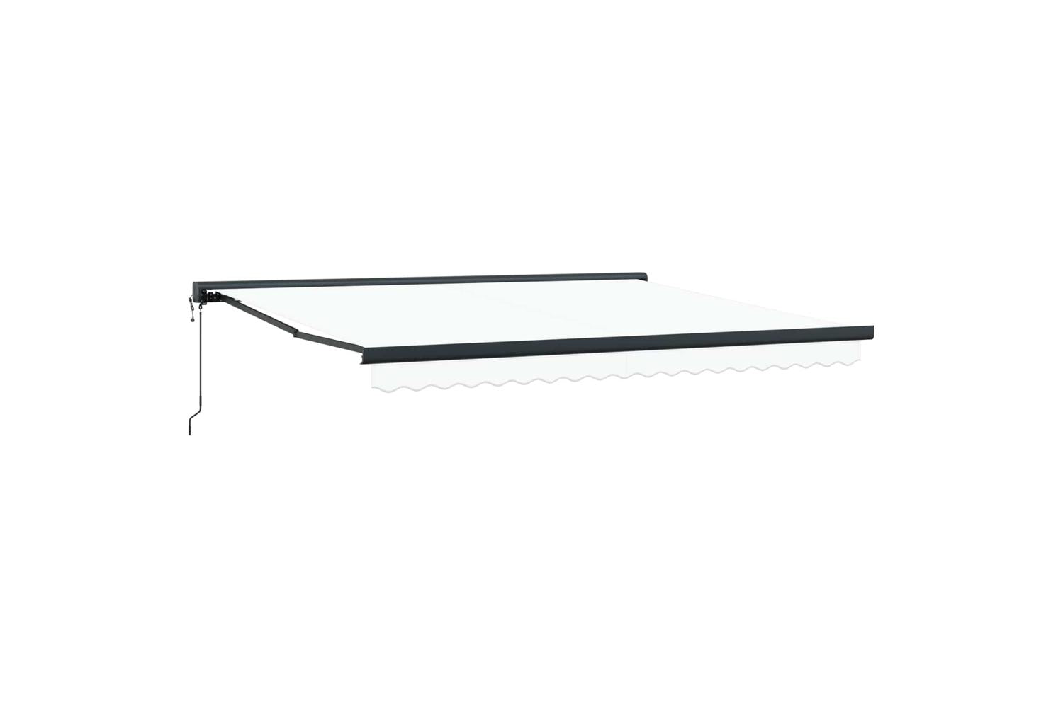 Vidaxl Retractable Awning Manual White 400 X 300 Cm Fabric Metal-5