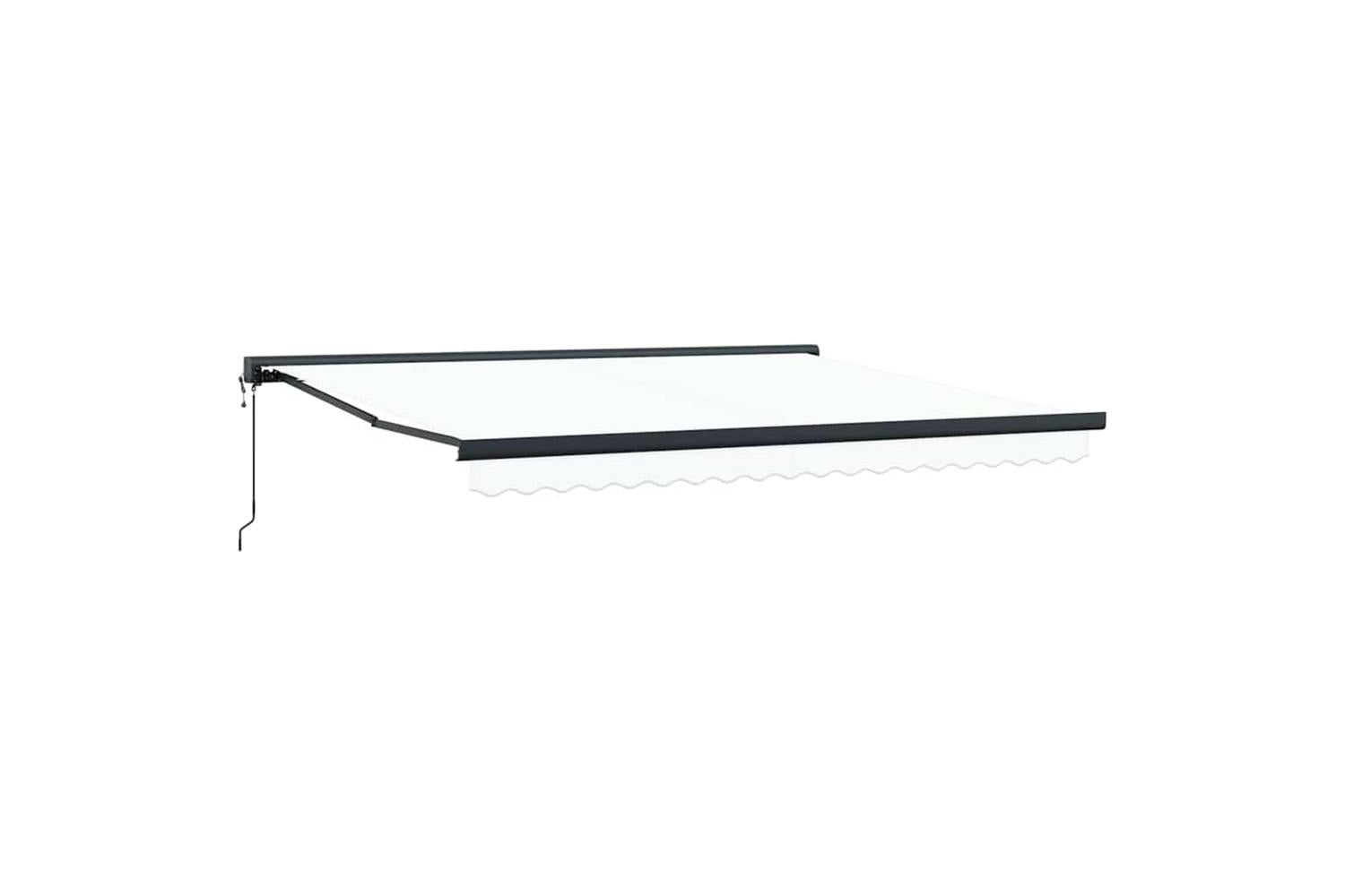 Vidaxl Retractable Awning Manual White 400 X 300 Cm Fabric Metal-6