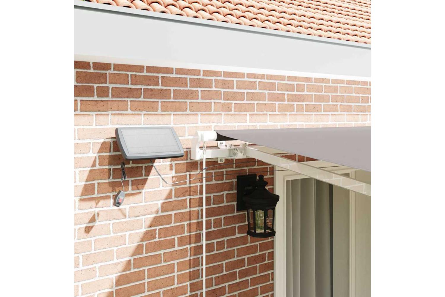 Vidaxl Retractable Awning With Manual Light Grey 400 X 300 Cm Fabric-4