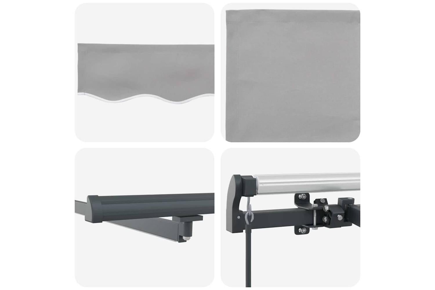 Vidaxl Retractable Awning Manual Light Grey 400 X 300 Cm Fabric-10