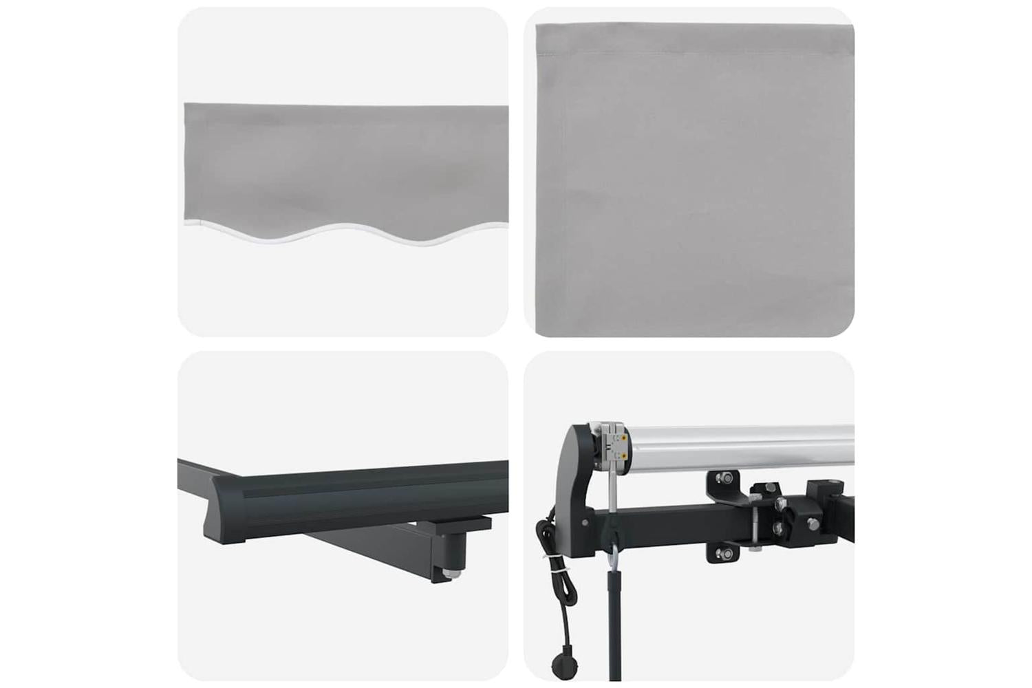 Vidaxl Retractable Awning Light Grey 400 X 300 Cm Fabric-8