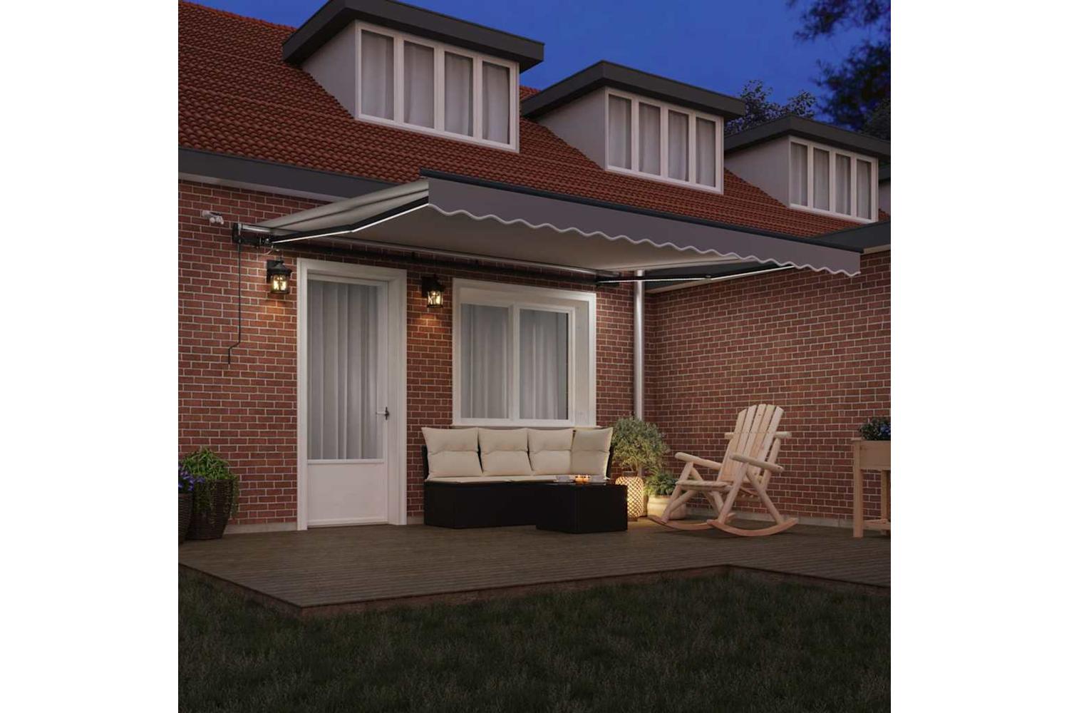 Vidaxl Retractable Awning With Light Grey 400 X 300 Cm Fabric-3