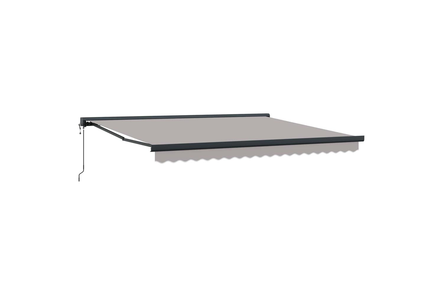 Vidaxl Retractable Awning Manual Light Grey 400 X 300 Cm Fabric Metal-5