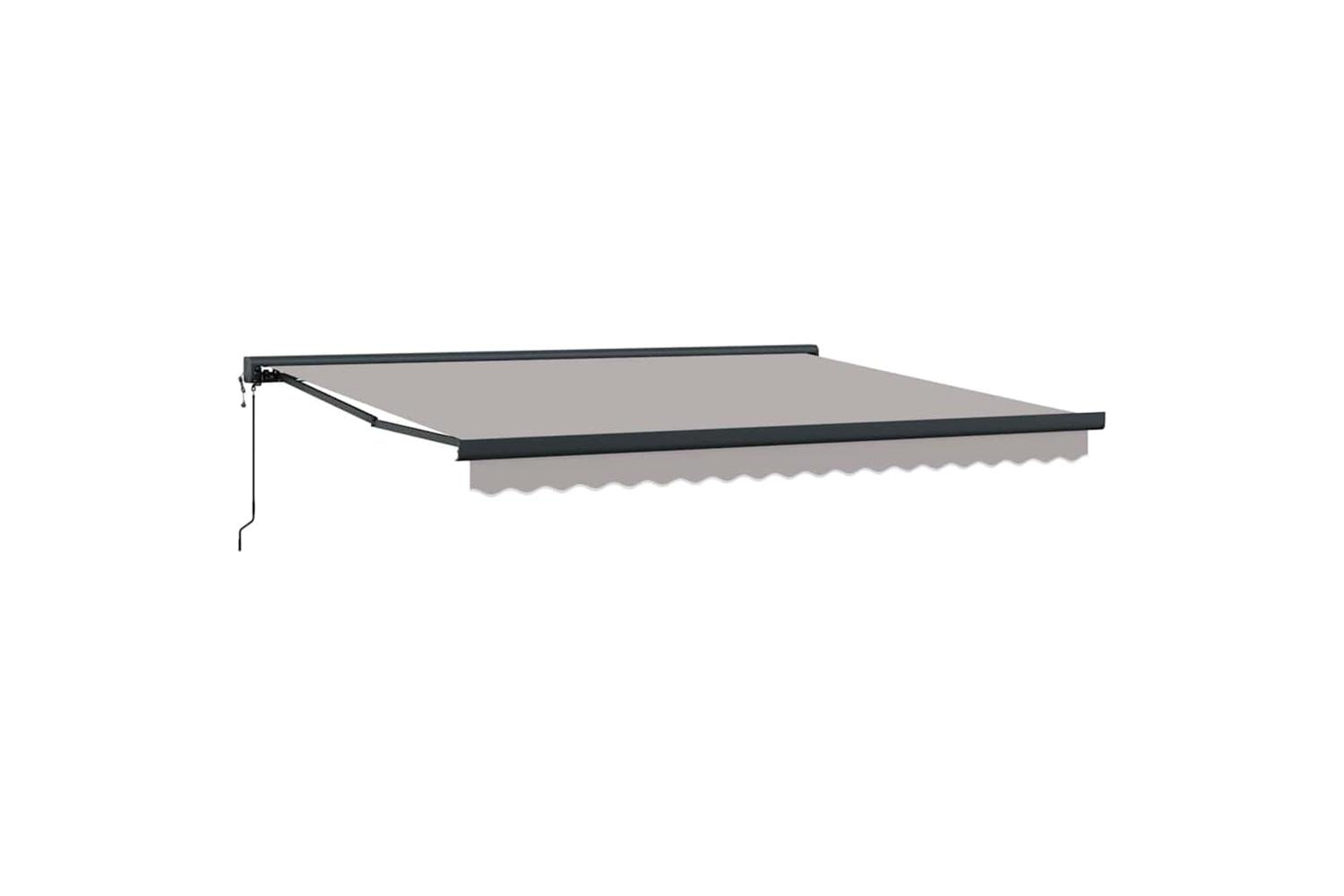Vidaxl Retractable Awning Manual Light Grey 400 X 300 Cm Fabric Metal-6