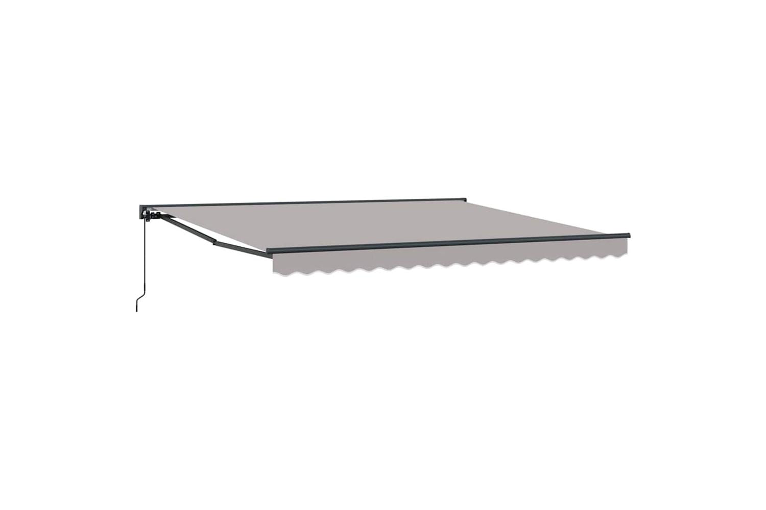 Vidaxl Retractable Awning Manual Light Grey 400x300 Cm Fabric-2