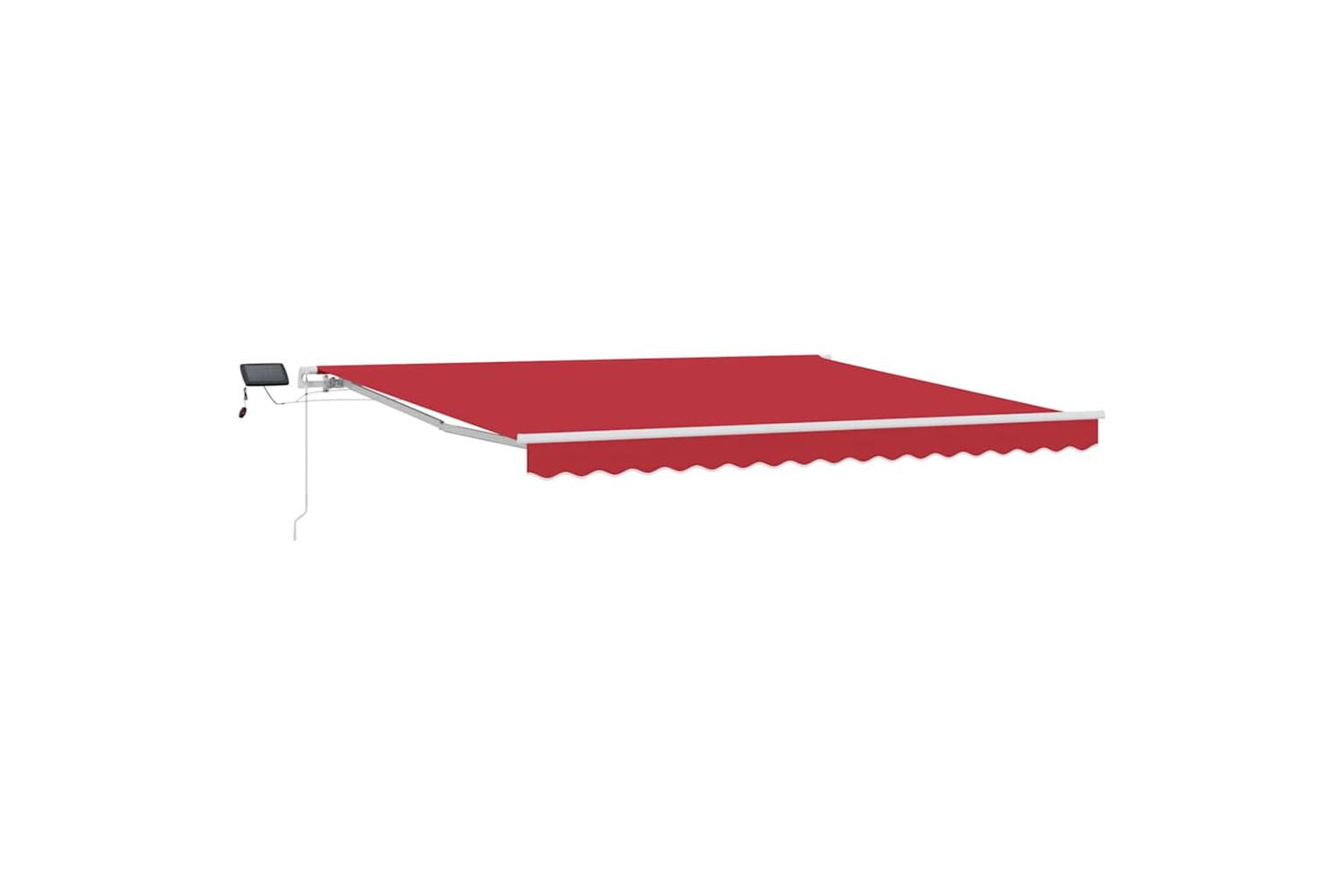 Vidaxl Retractable Awning With Manual Red 400 X 300 Cm Fabric-2