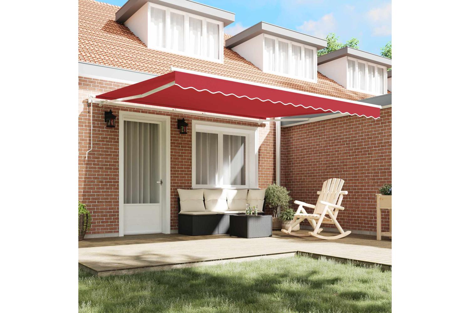 Vidaxl Retractable Awning 400 X 300 Cm Red-3