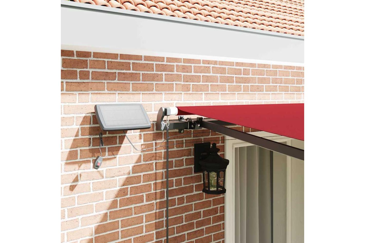 Vidaxl Retractable Awning Manual Red 400 X 300 Cm Fabric-4