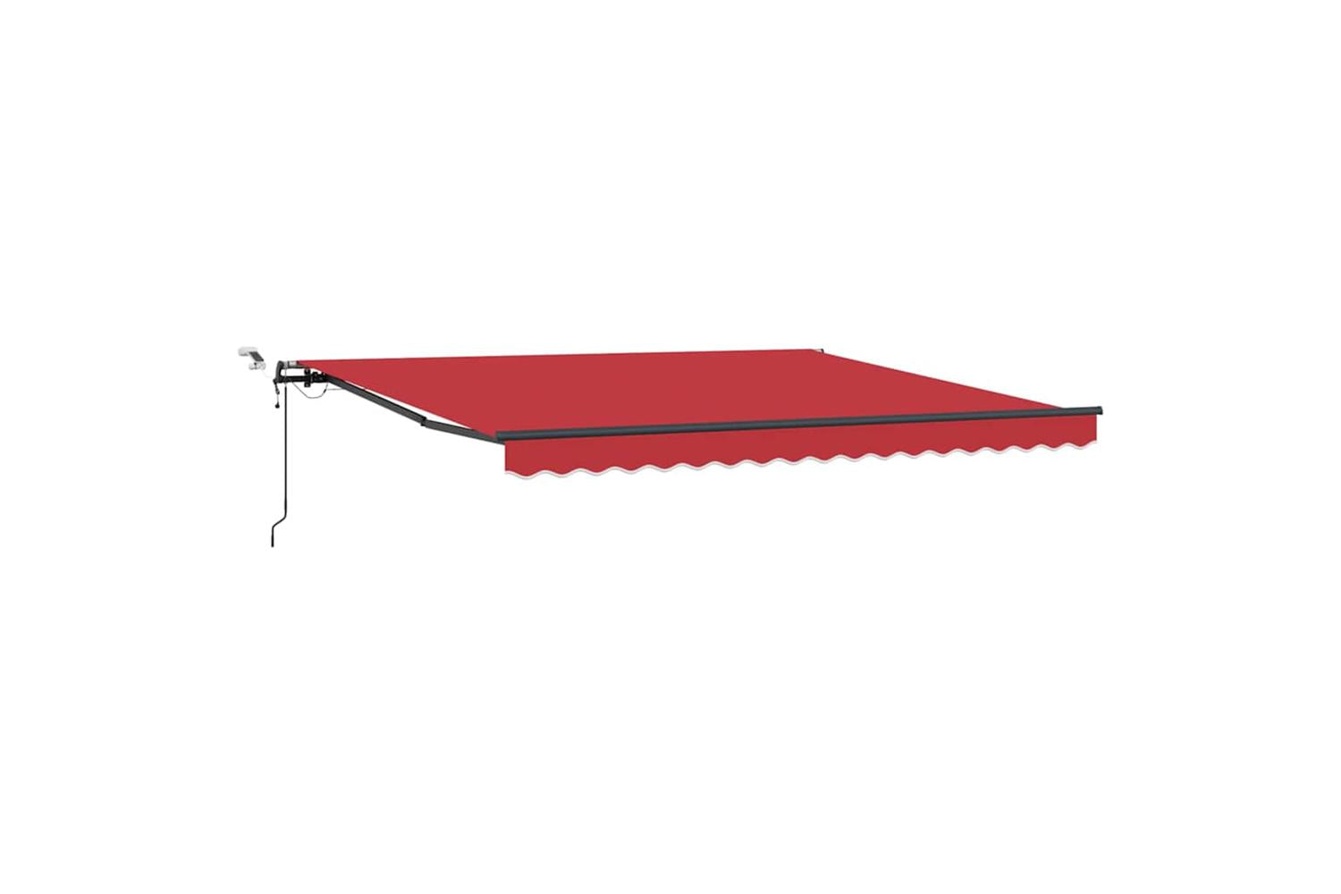 Vidaxl Retractable Awning With Red 400 X 300 Cm Fabric