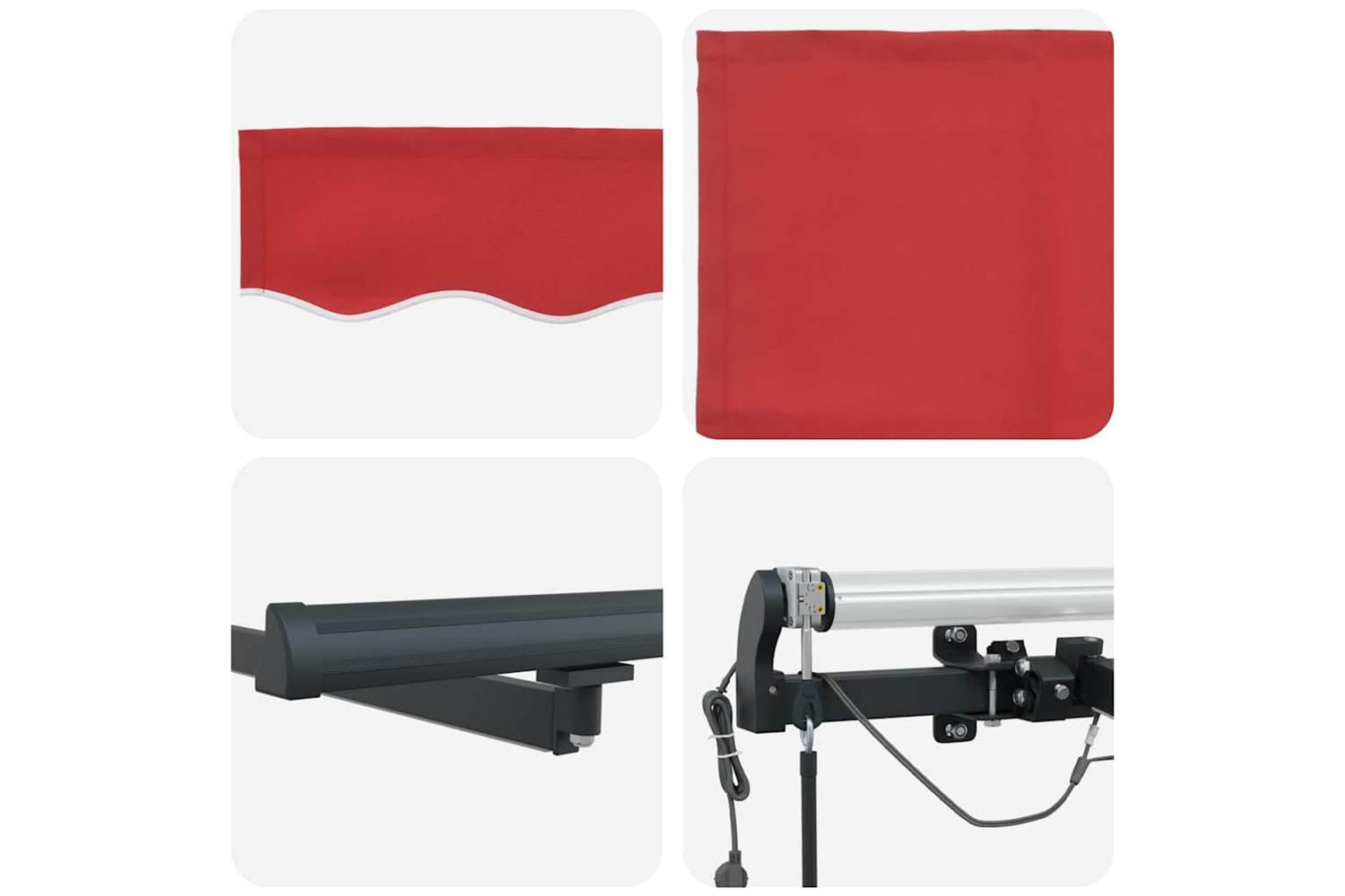 Vidaxl Retractable Awning With Red 400 X 300 Cm Fabric-10