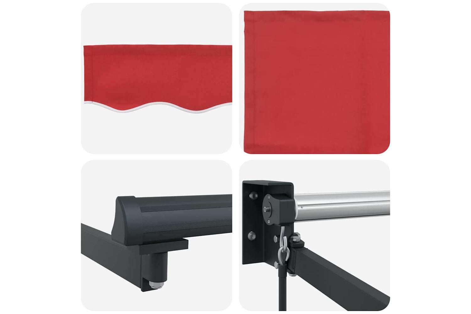 Vidaxl Retractable Awning Red 400 X 300 Cm Polyester-8