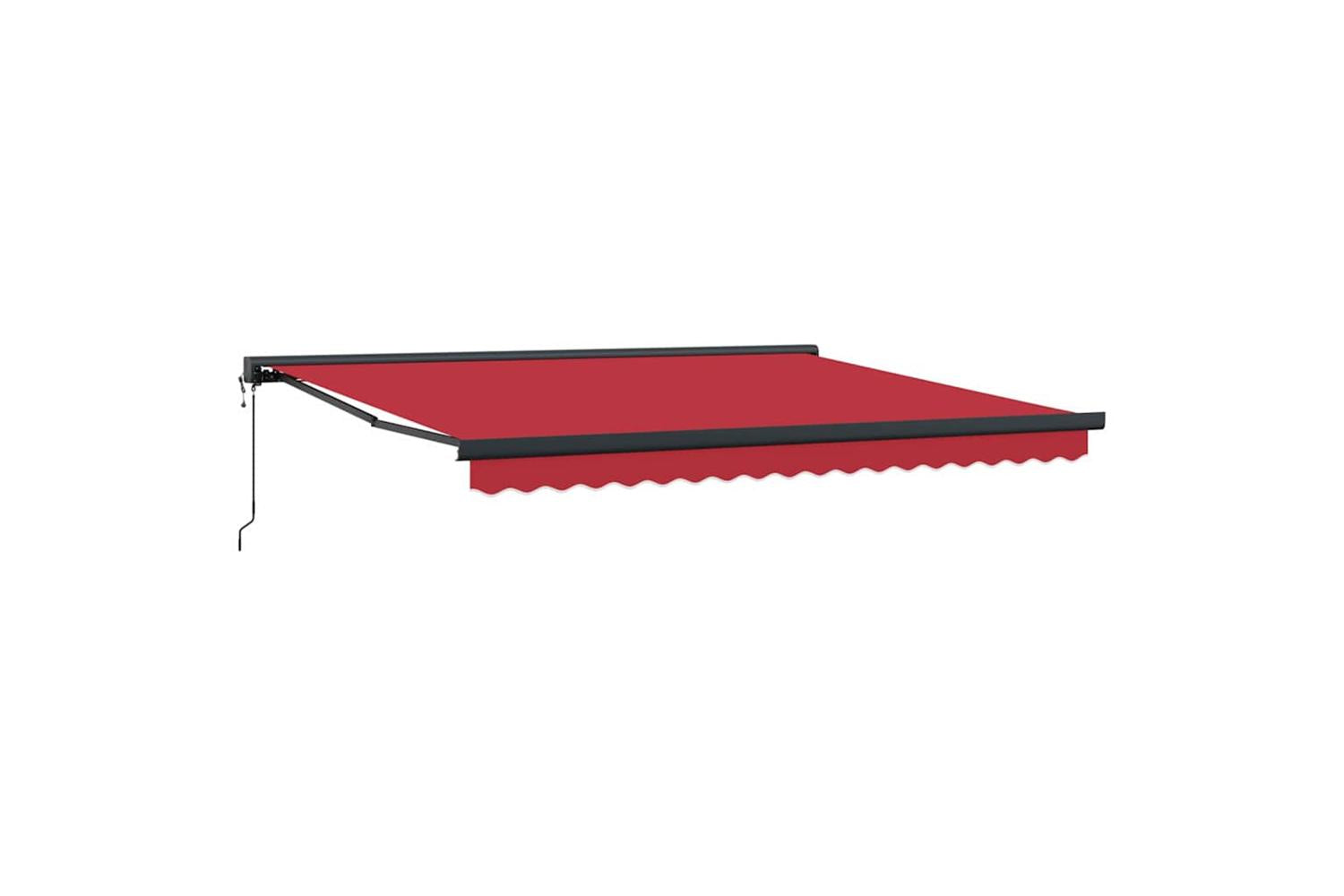 Vidaxl Retractable Awning Manual Red 400 X 300 Cm Fabric Metal-6