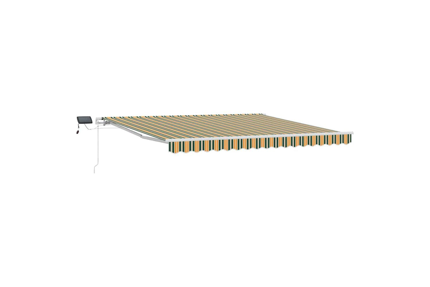 Vidaxl Retractable Awning With Green And Yellow 400 X 300 Cm Fabric-2