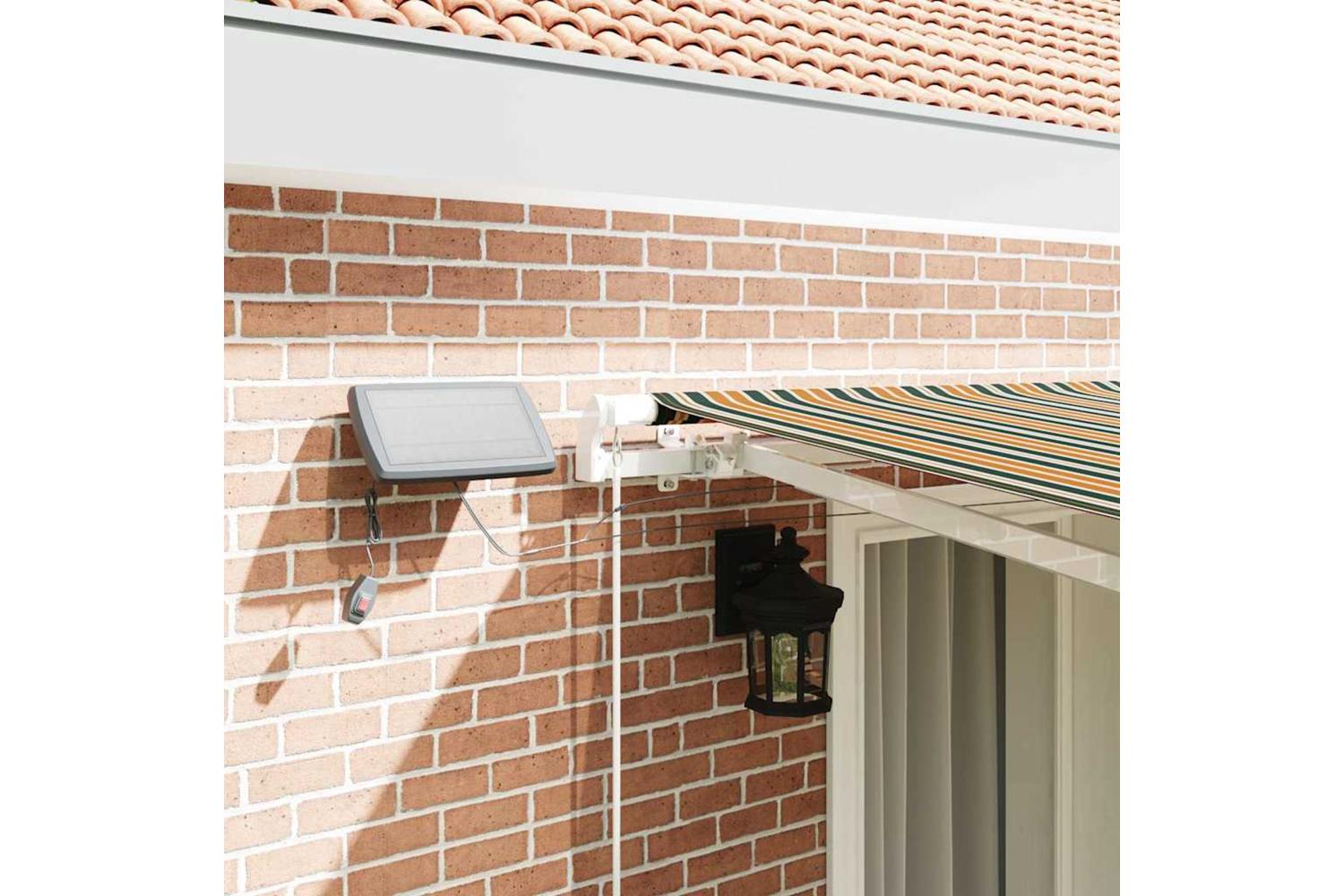 Vidaxl Retractable Awning With Green And Yellow 400 X 300 Cm Fabric-4