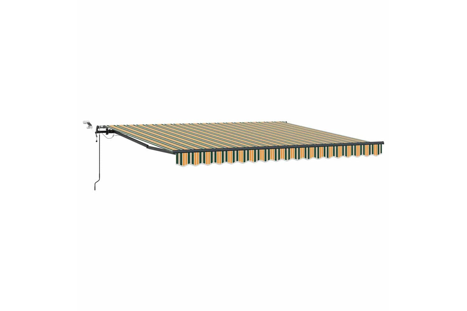 Vidaxl Retractable Awning With Green And Yellow 400 X 300 Cm Fabric-2