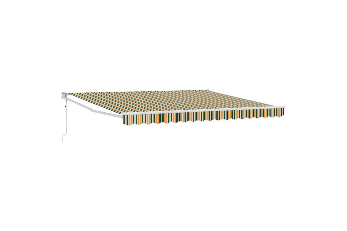 Vidaxl Retractable Awning Green And Yellow 400 X 300 Cm Polyester