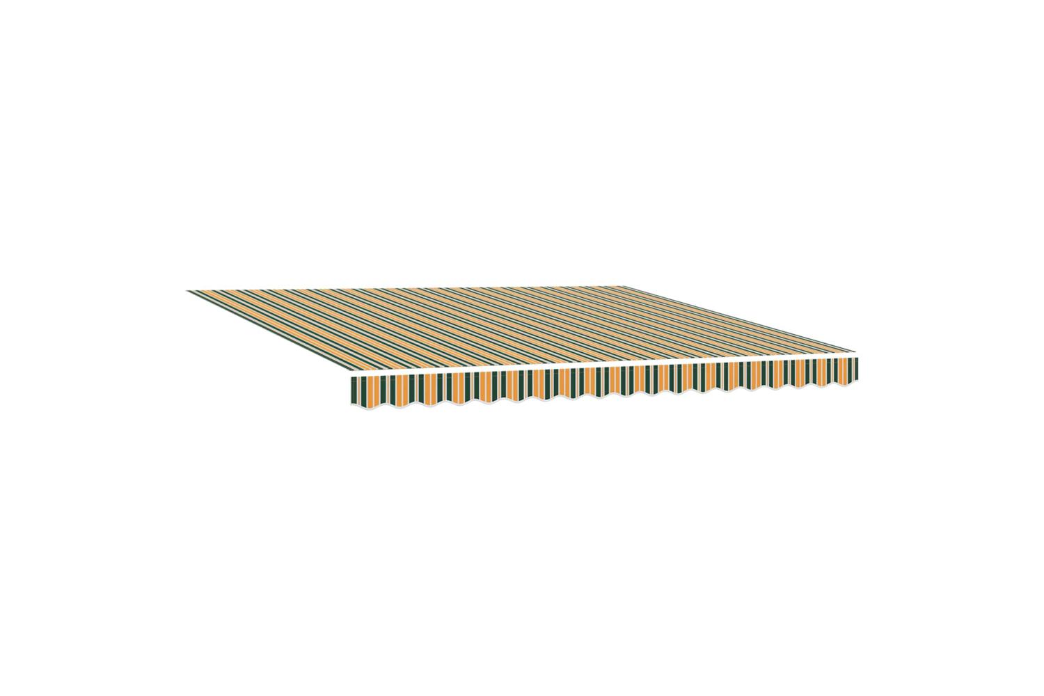 Vidaxl Retractable Awning Green And Yellow 400 X 300 Cm Fabric Metal-2