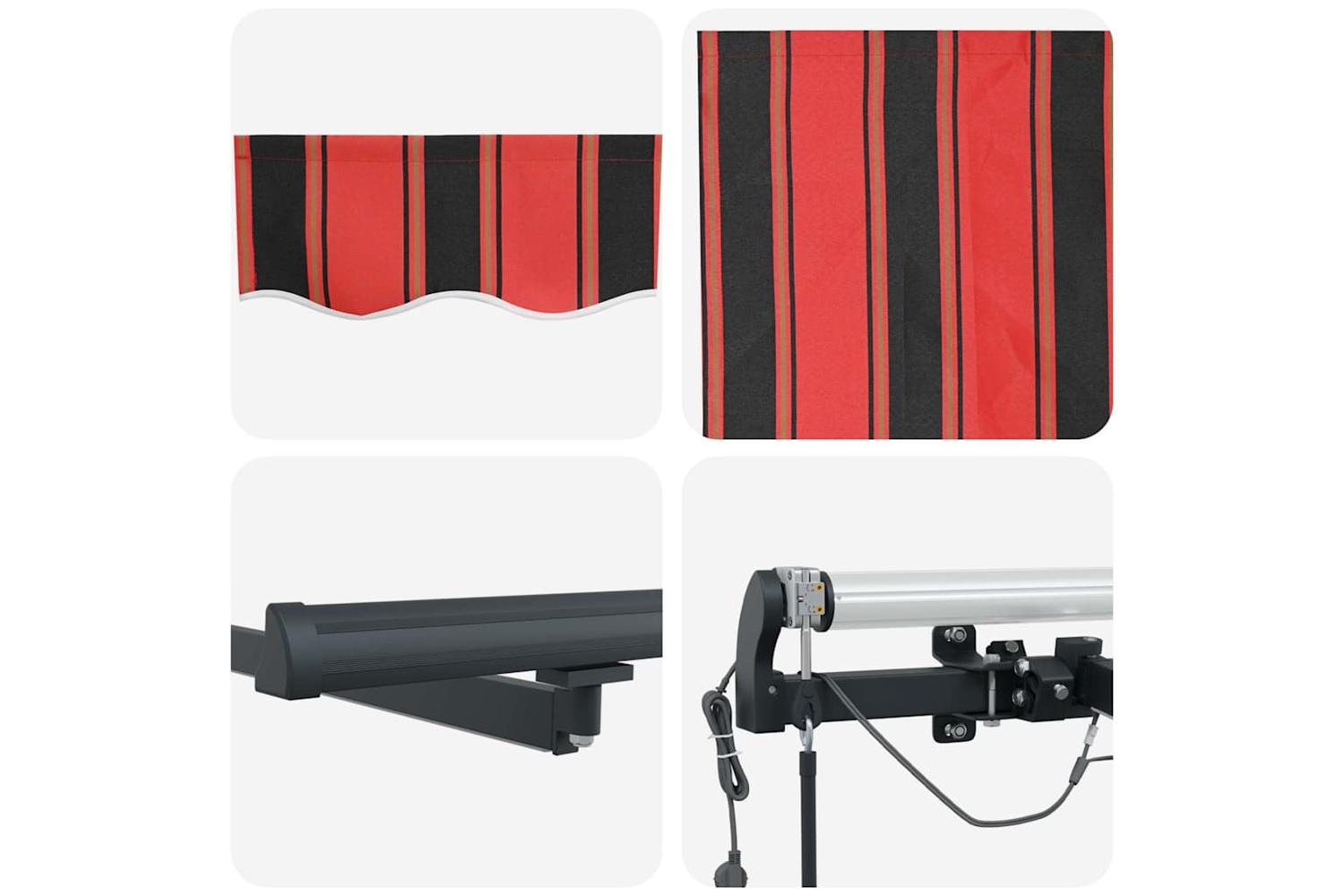 Vidaxl Retractable Awning With Orange And Brown 400 X 350 Cm Fabric-10