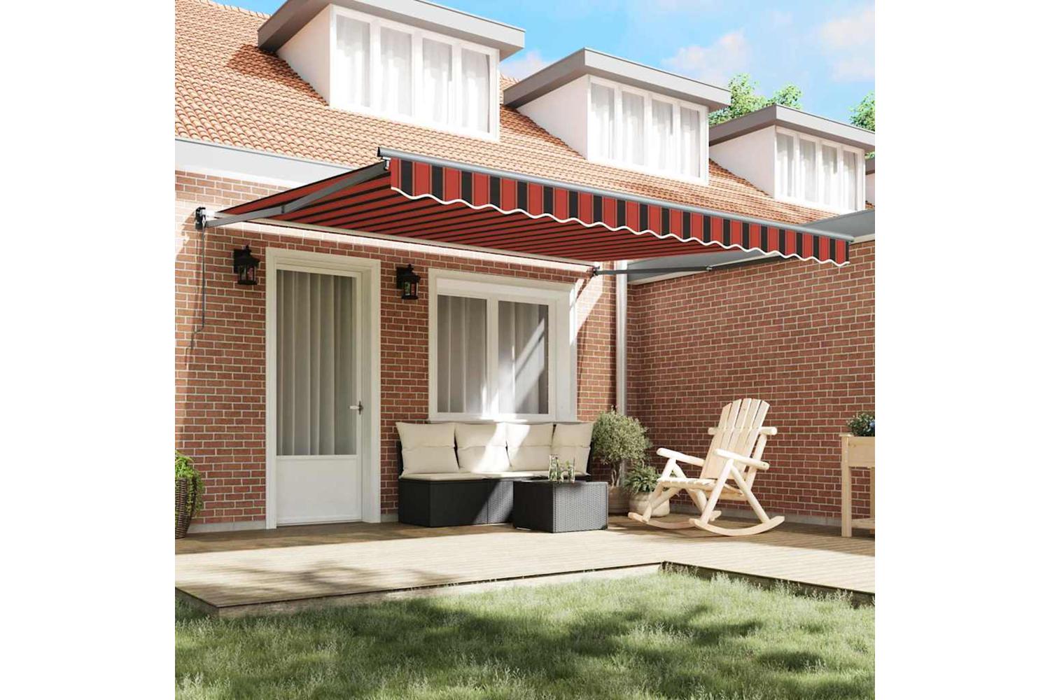 Vidaxl Retractable Awning 400 X 350 Cm Yellow And Orange-3