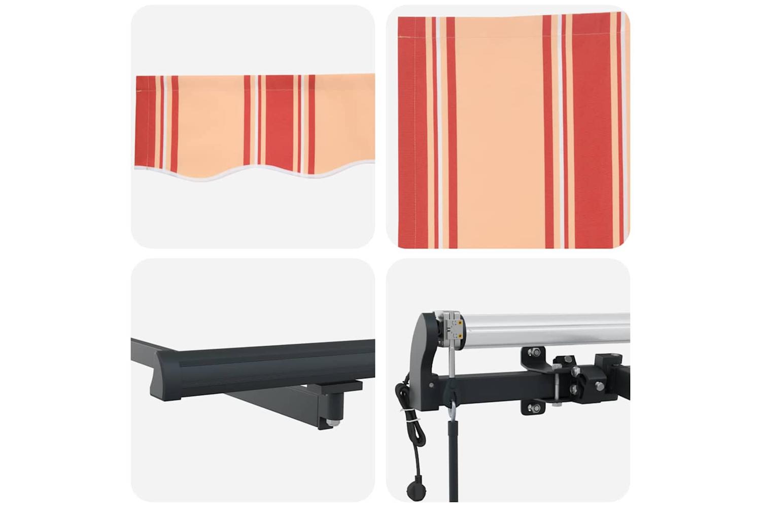 Vidaxl Retractable Awning Yellow And Orange 400 X 350 Cm Fabric-8