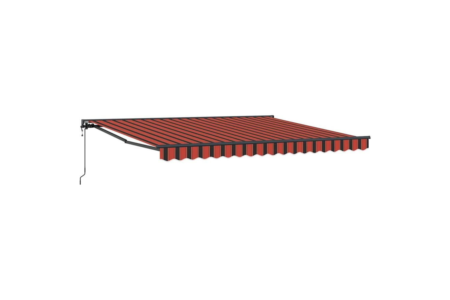 Vidaxl Retractable Awning With Yellow And Orange 400 X 350 Cm Fabric-2
