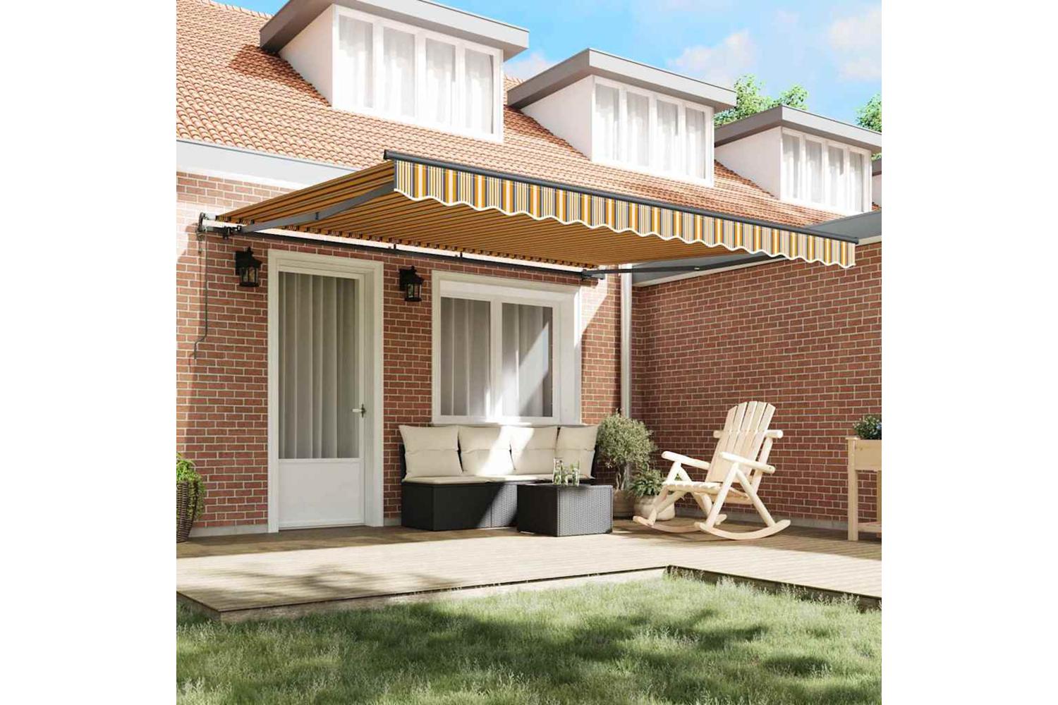 Vidaxl Retractable Awning Multicolour 400 X 350 Cm Fabric-3