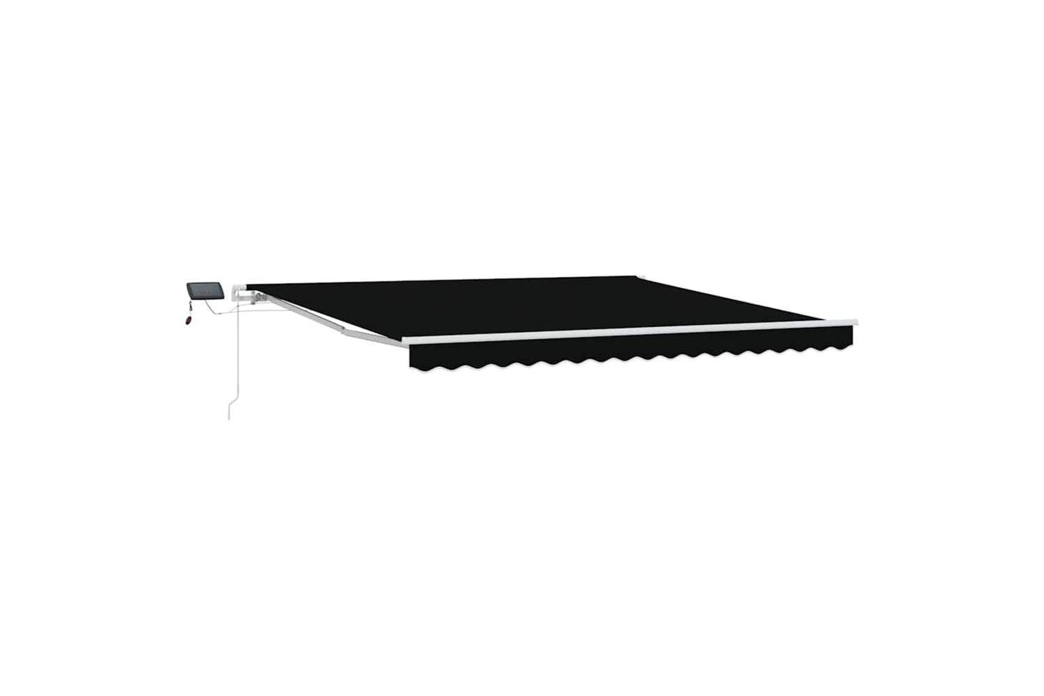 Vidaxl Retractable Awning With Manual Black 400 X 350 Cm Fabric-2